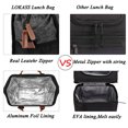 thumbnail image 4 of Lunch Bag Insulated Wide-Open Lunch Box, Large Drinks Holder Durable Nylon Snacks Organizer with Removable Shoulder Strap for Women and Men, Strap/Black, 4 of 6