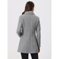 thumbnail image 4 of Abrigo Largo Allegra K Cuello Peter Pan Doble Botonadura Mujer Gris XS, 4 of 6