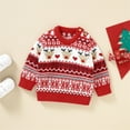 thumbnail image 4 of yocbz Girls Ugly Sweater Christmas Toddler Boy Girl Sweater Warm Pullover Sweatshirt Knitwear Knitted Fall Winter Clothes Red,Size for 18-24 Months, 4 of 9