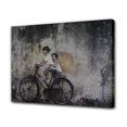 thumbnail image 1 of Póster de lienzo con niños en bicicleta en la calle de Penang, decoración de dormitorio, paisaje deportivo, decoración de oficina, regalo, estilo marco, 16 x 24 pulgadas (40 x 60 cm), 1 of 8