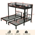 thumbnail image 6 of Bellemave Twin Triple Bunk Bed Frame,3 Bunk Bed Can Be Separated into 3 Single Beds for Bedroom，Metal Triple Bed Frame for 3 (Black), 6 of 9