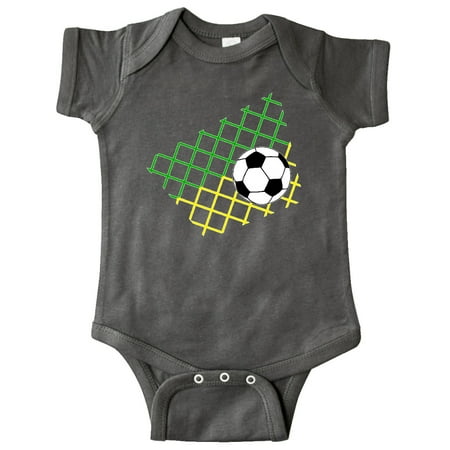 

Inktastic Soccer Ball Net with Brazillian Flag Colors Gift Baby Boy or Baby Girl Bodysuit