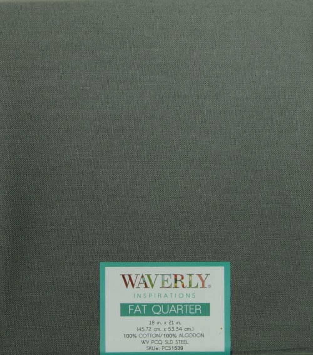 (4 pack) Waverly Inspirations Fat Quarter Precut 100% Cotton Solids Fabric " Steel 18 in x 21 in for Quilting & Sewing