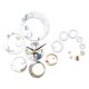 thumbnail image 1 of Yuarrent 1 pieza 3D círculos modernos espejo reloj de pared relojes pegatinas de pared espejo reloj de pared extraíble arte calcomanía pegatina Decoración del hogar Plata Yuarrent JJ6532-01B, 1 of 6