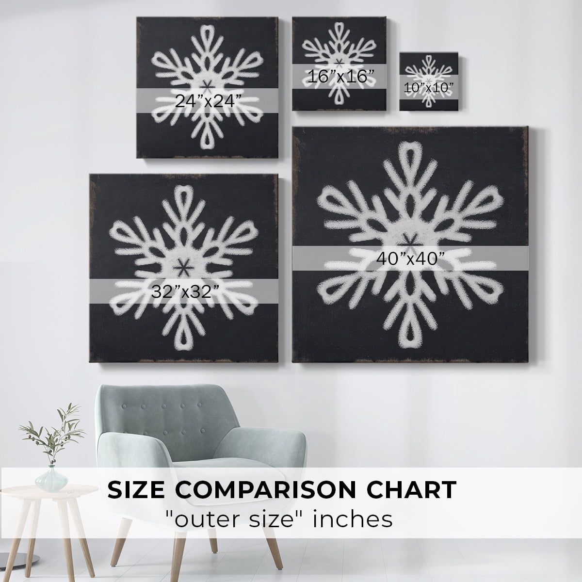 Chalkboard Snowflake III- Gallery Wrapped Canvas