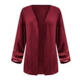 thumbnail image 5 of Aboser Sheer Cardigans for Women Summer Mesh Lightweight Cover Up Loose Long Sleeve Blouse Tops Breathable Casual Beach Cardigan for Dresses Wine L, 5 of 6