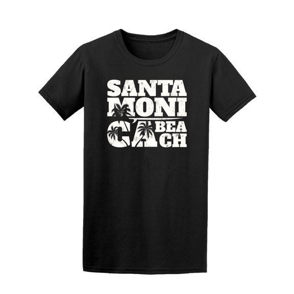 Santa Monica Beach Palm Art Tee Men's -Image by Shutterstock