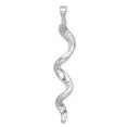 thumbnail image 3 of Sterling Silver Rhodium-Plated Polished Long Crystal Twirl Wave Pendant, 3 of 5