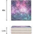 thumbnail image 3 of POGLIP Starry Sky Cosmic Galaxy Set of 4 Coaster for Drinks, Absorbent Ceramic Stone Coasters Cup Mat with Cork Base for Home Kitchen Room Coffee Table Bar Decor, 3 of 4
