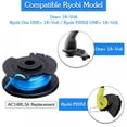 thumbnail image 3 of JUNWELL 1pc String Trimmer Spool Line for Ryobi One AC14RL3A 0.065” Autofeed Replacement Refill Spools for Ryobi 18V 24V and 40V Cordless Trimmers Weed Eater String, 3 of 10