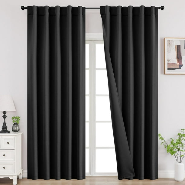 Cortinas Opacas Joydeco Aislantes Térmicas 180x183 cm Negras