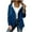 Plaid Jackets-Blue, variant on Gamivast Womens Jackets Plaid Lightweight Button up Hooded Coats with Cheats Pockets Trendy Long Sleeve Casual Shacket Jackets Loose Fitted Drawstring Outerwear no Power Bank