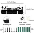 thumbnail image 2 of Football Medal Holder Hanger Medals Display Rack Black Metal Iron Medal Holder Shelf Sport Medal Stand Frame Wall Mounted Hanging Over 60 Medals for Soccer Athletes Medalist 15.7 x 6Inch, 2 of 7