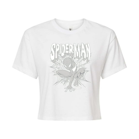 Marvel Spider-Man - Monochromatic - Juniors Cropped Graphic T-Shirt