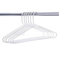 Plastic Hangers 5 Pack, Space Saving Clothes Hangers with Non-Slip Shoulder Notches, Lightweight and Slim Closet Hanger for Coats, Sweater, Shirts, Pants, White, 16.25x9.5"