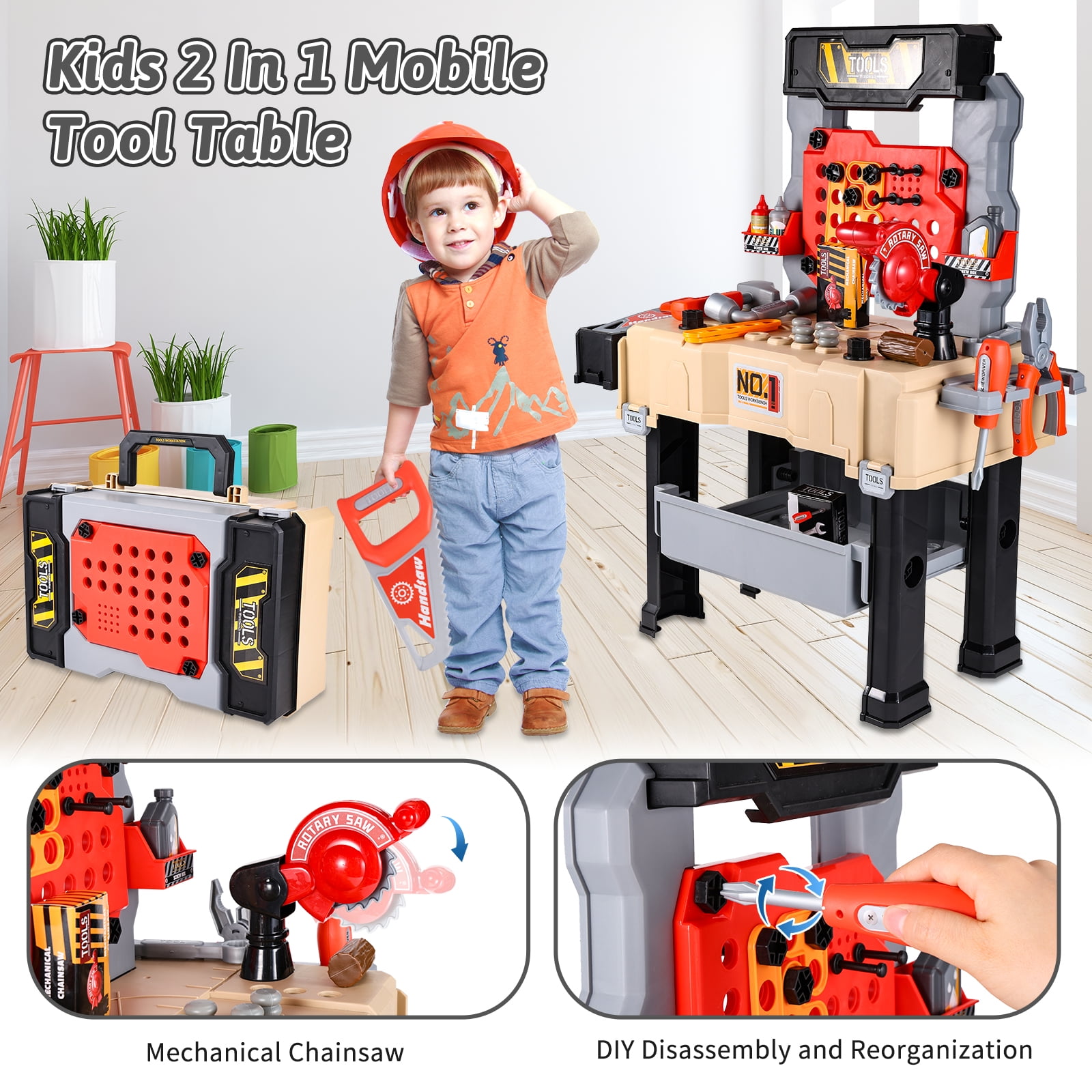  Kids Tool Bench, Toddler Toy Workbench and Tool Playset, Play Tool  Bench Workshop for Boys, Pretend Play Construction Tool Toys for Toddler,  Christmas Birthday Gift for Kids : Toys & Games