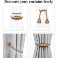 thumbnail image 4 of Magnetic Curtain Tiebacks 6Pack Outdoor Curtain Tie Backs Rope Decorative Magnetic Curtain Holders for Drapes Window Treatment Holdbacks, Khaki, 4 of 6