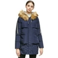 thumbnail image 4 of Orolay Womens Winter Long Sleeve Zip Puffer Jacket Pockets Down Coats Navy XL, 4 of 5