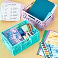 thumbnail image 3 of Pen+Gear Small Collapsible Crate, 11.41" x 8.26" x 4.72", Mint Plastic Desktop Organizer, 3 of 6