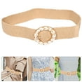 thumbnail image 5 of ITSELFER Bohemian Women Belts Wide Stretch Elastic Belt With Round Buckle And Shell Decoration For Vacation Outfits Dresses, 5 of 5