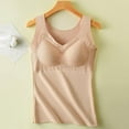 thumbnail image 3 of Antqov Thermal Tank Top Women, Solid Color Strenchy Skinny Seamless Wide Straps Lace Trim Camisole Base Layer, Winter Sports Warm Soft Comfortable Underwear Vest, 3 of 3
