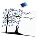 thumbnail image 2 of Lienzo con diseño de árbol de huellas dactilares, libro de visitas para bodas único, regalo considerado, manualidades, fiesta Azul, 2 of 9