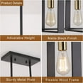 thumbnail image 3 of Briignite Rectangle Kitchen Island Lighting Fixture,4-Light Chandeliers,Black Gold Iron Pendant Light for Foyer Hallway Dining Room, 3 of 5