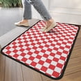 thumbnail image 4 of Red and White Checkered Pattern Door Rugs,Washable Non Slip Door Mats Indoor,Decorative Door Mats,Entry Mat Indoor for Entrance,Bedroom,Kitchen,Bathroom,30"x17", 4 of 6