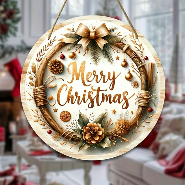 Beautiful Holiday Themed Wooden Christmas Sign With Elegant Picture And Festive Decorations Ideal For Adding Warmth And Cheer To Your Holiday Decor Style