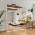 thumbnail image 3 of OXYLIFE Wardrobe Closet with Mirrored Door, Armoire Closet Cabinet with Hanging Rod adn 2 Drawers for Bedroom, 3 of 7