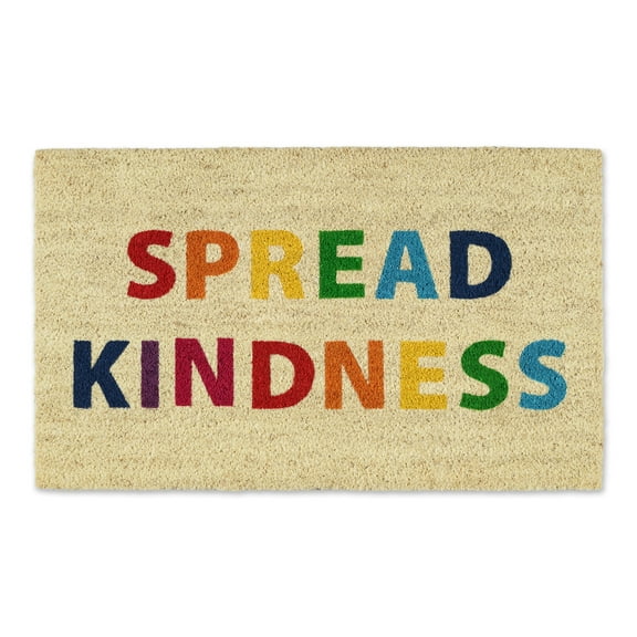 DII Natural Coir Doormat, Fun Greeting Mat, Spread Kindness, 17x29"