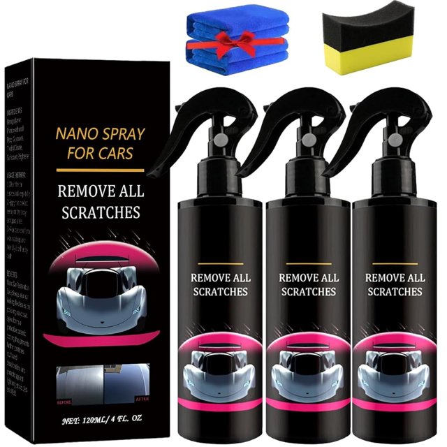 enkfyh Nuracoat Nano Car Spray, Nuracoat Scratch Remover, Nuracoat Car Scratch Remover, Multifunctional Quick Repair Spray, Quick Paint Restoration, Suitable for All Vehicles and Surfaces