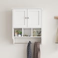 thumbnail image 2 of Vastcury 27.5" Bathroom Wall Cabinet, Over the Toilet Storage Medicine Cabinet with 2 Door Cupboard, Adjustable Shelf and Towels Bar, White, 2 of 6