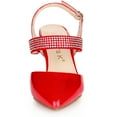 thumbnail image 2 of BLISSFUL STEP Escarpins Slingback à Talon Aiguille à Bout Pointu avec Strass pour Femme Rouges 11 m US, 2 of 6