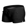 thumbnail image 2 of EliteGoogv Men Swim Trunks High Waist Solid Color Briefs Swim Bottom For Men Summer Casual Swimming Shorts Black XL, 2 of 6