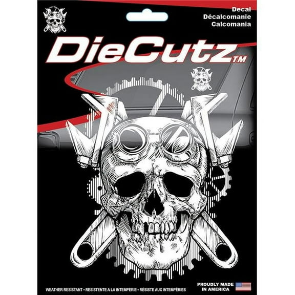 chroma decal c54-40016 vet amer flag small steampunk skull die cutz decal