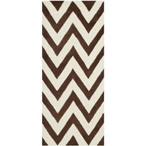 SAFAVIEH Cambridge Kaitlyn Zig Zag Stripes Wool Runner Rug, Dark Brown/Ivory, 2'6" x 6'