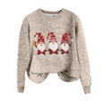 thumbnail image 3 of Women Ugly Christmas Sweater Cute Santa Print Knitted Pullover Sweaters Long Sleeve Xmas Holiday Loose Jumper, 3 of 3