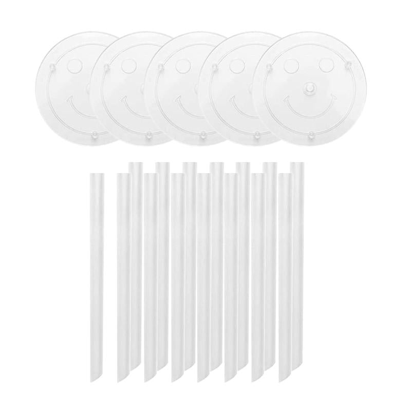 SET OF 3 Plastic Cake Top WHITE Base stand Rose design 4.5" x 2.25" 