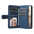 thumbnail image 2 of Multifunctional Case for Google Pixel 6 Pro,[RFID Blocking] 9 Credit Cards Holder with Wrist Strap, Premium PU Leather Zipper Wallet Purse Magnetic Flip Phone Cover for Google Pixel 6 Pro, Blue, 2 of 12