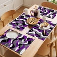 thumbnail image 5 of Purple Stripe Placemats Set of 12 Black Grey White Gradient Striped Geometric Place Mats Indoor Wipeable Table Mats Washable Dining Table Placemats for Kitchen Holiday Party Home Decor 13x19 Inch, 5 of 9
