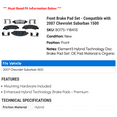 thumbnail image 2 of Front Brake Pad Set - Compatible with 2007 Chevrolet Suburban 1500 - Raybestos, 2 of 2