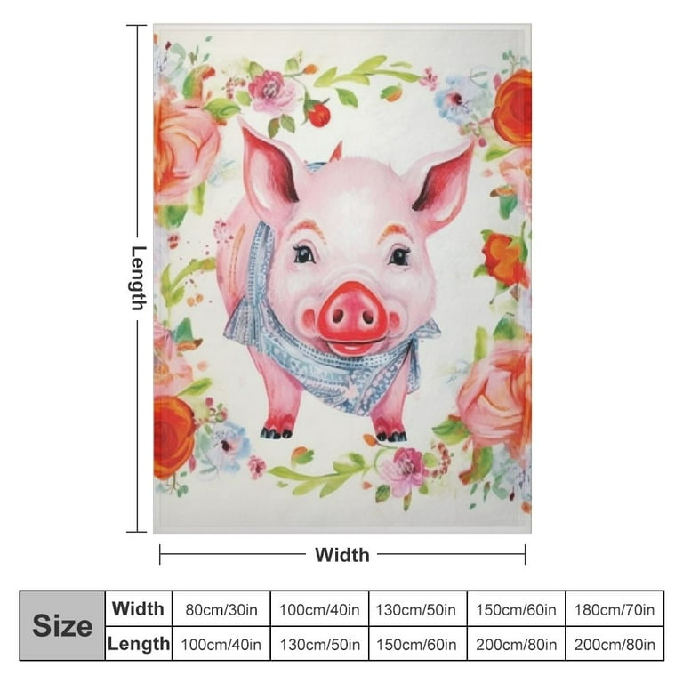 ONETECH Cute Pig Flowers Blanket Girls Kids Blanket Pigs in A
