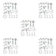 thumbnail image 2 of maskred 17Pcs Élégant Boucles d'Oreilles en Acier Inoxydable Bijoux Nez Bagues Argent 5Set, 2 of 6