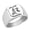 Silver, variant on Initial Royal Letter K Monogram Stainless Steel Signet Ring
