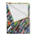thumbnail image 2 of Cars Soft Flannel Fleece Throw Blanket, Detailed Group of Various Vehicles Parked Cars Buses Trucks Vans in Many Colors, Cozy Plush for Indoor and Outdoor Use, 70" x 90", Multicolor, by Ambesonne, 2 of 5