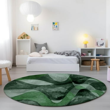 Addison Rugs Chantille Indoor/Outdoor Contemporary Abstract Fern Washable Round Rug, 8' x 8'