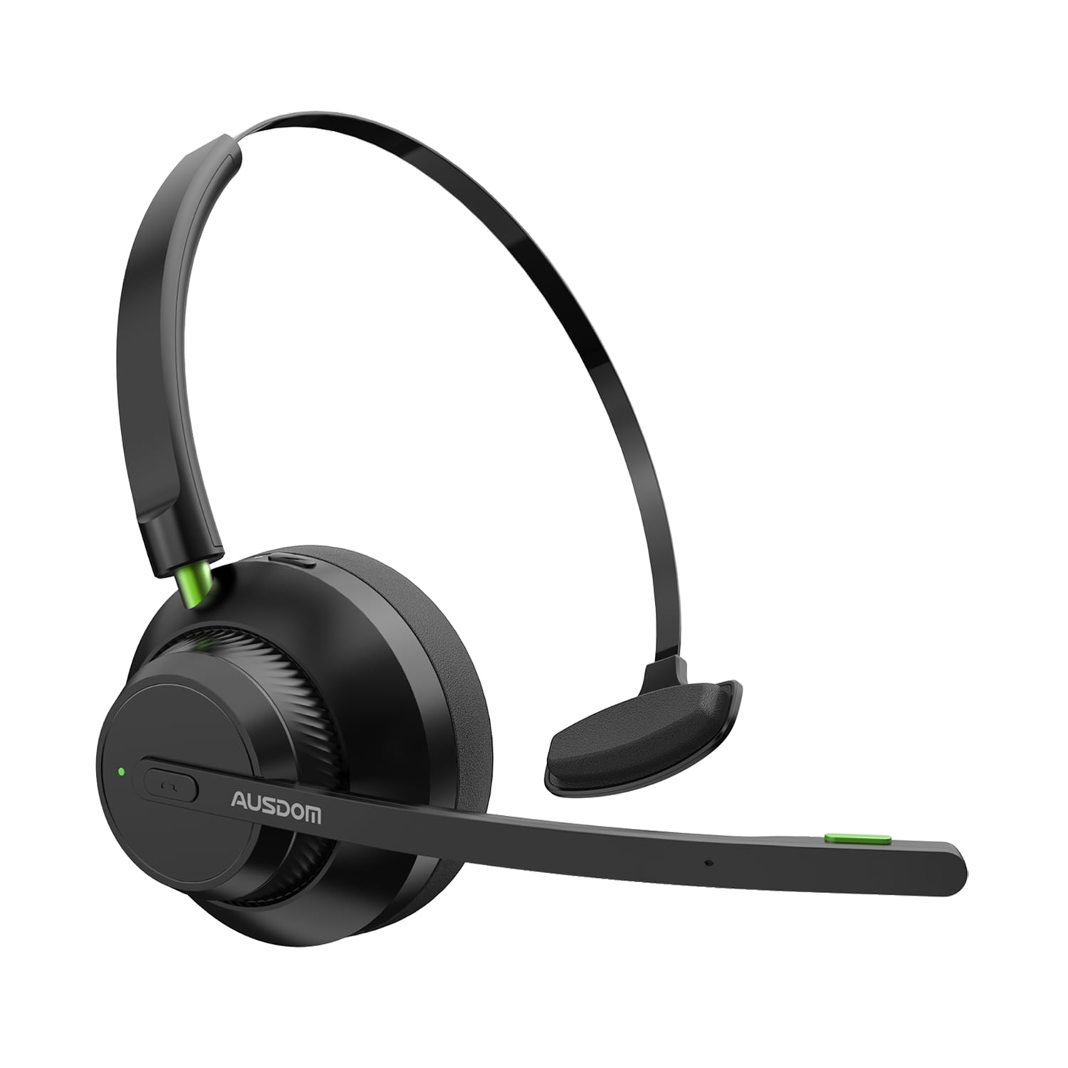 Ausdom Bluetooth Headset with Microphone,Wireless Headset with Noise Canceling Mic for PC,Laptop,Truck Driver,Office,Call Center,32Hrs Talking Time with Charging Cable