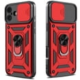 thumbnail image 2 of Elegant Choise Phone Case with Ring Stand and Slide Camera Lens for iPhone 16 Pro Max/16 Pro/16 Plus/16, Red, 2 of 15
