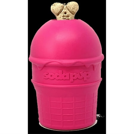 UPC: 0810216026066 | SP Ice Cream Cone Durable Rubber Chew Toy and Treat Dispenser Pink Medium